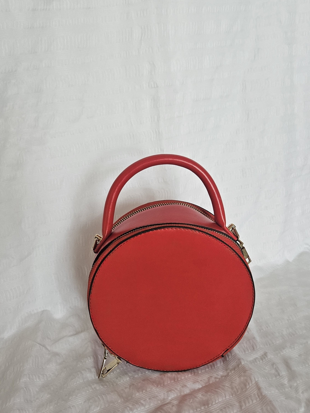 Red Round Top-Handle Women's Bag